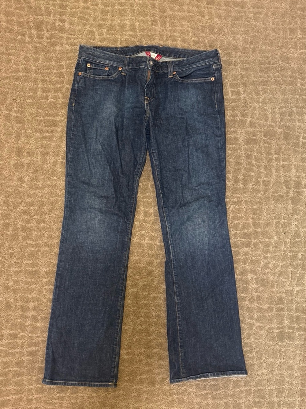 Unique vintage dark wash Boot Cut Jeans